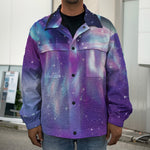 Galaxy Howling Wolf Spirit Print Men's Shirt Jacket