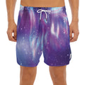 Galaxy Howling Wolf Spirit Print Men's Split Running Shorts