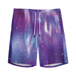 Galaxy Howling Wolf Spirit Print Men's Sports Shorts