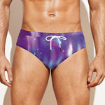 Galaxy Howling Wolf Spirit Print Men's Swim Briefs