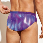 Galaxy Howling Wolf Spirit Print Men's Swim Briefs