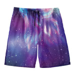 Galaxy Howling Wolf Spirit Print Men's Swim Trunks