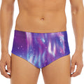 Galaxy Howling Wolf Spirit Print Men's Triangle Swim Briefs