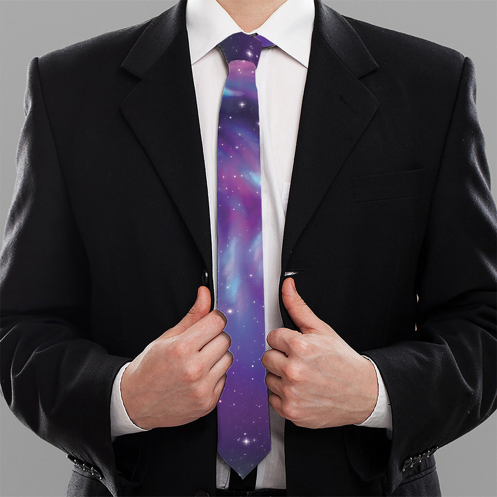 Galaxy Howling Wolf Spirit Print Necktie