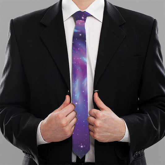 Galaxy Howling Wolf Spirit Print Necktie