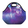 Galaxy Howling Wolf Spirit Print Neoprene Lunch Bag