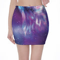 Galaxy Howling Wolf Spirit Print Pencil Mini Skirt