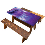 Galaxy Howling Wolf Spirit Print Picnic Table Cover