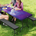 Galaxy Howling Wolf Spirit Print Picnic Table Cover