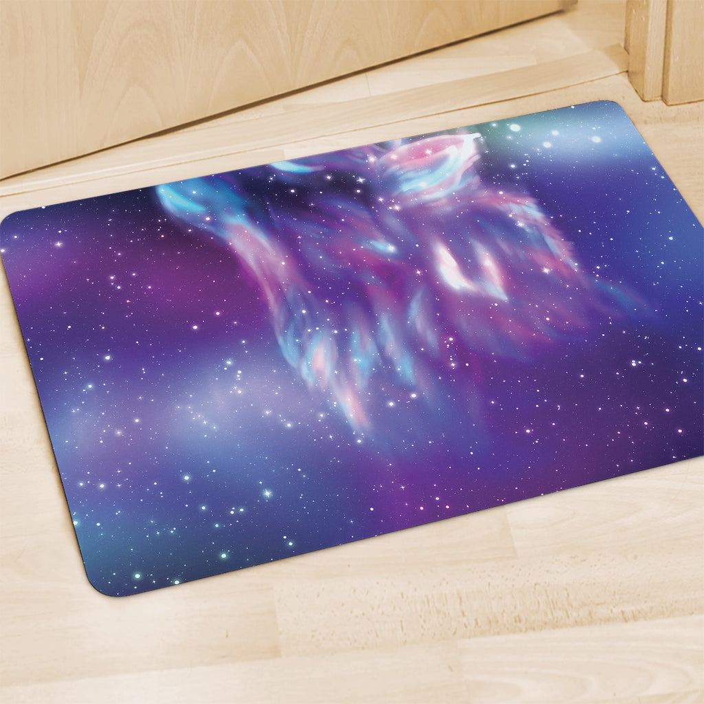 Galaxy Howling Wolf Spirit Print Polyester Doormat