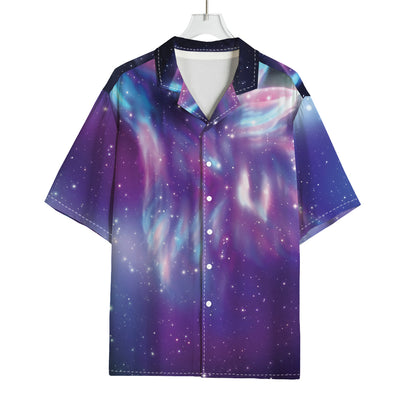 Galaxy Howling Wolf Spirit Print Rayon Hawaiian Shirt