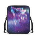 Galaxy Howling Wolf Spirit Print Rectangular Crossbody Bag