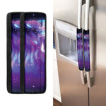 Galaxy Howling Wolf Spirit Print Refrigerator Handle Covers