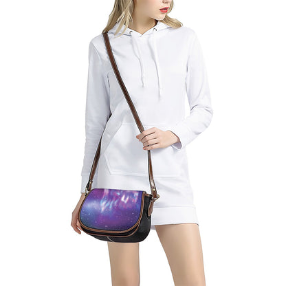Galaxy Howling Wolf Spirit Print Saddle Bag