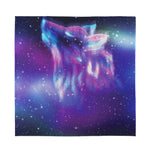 Galaxy Howling Wolf Spirit Print Silk Bandana