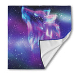 Galaxy Howling Wolf Spirit Print Silk Bandana