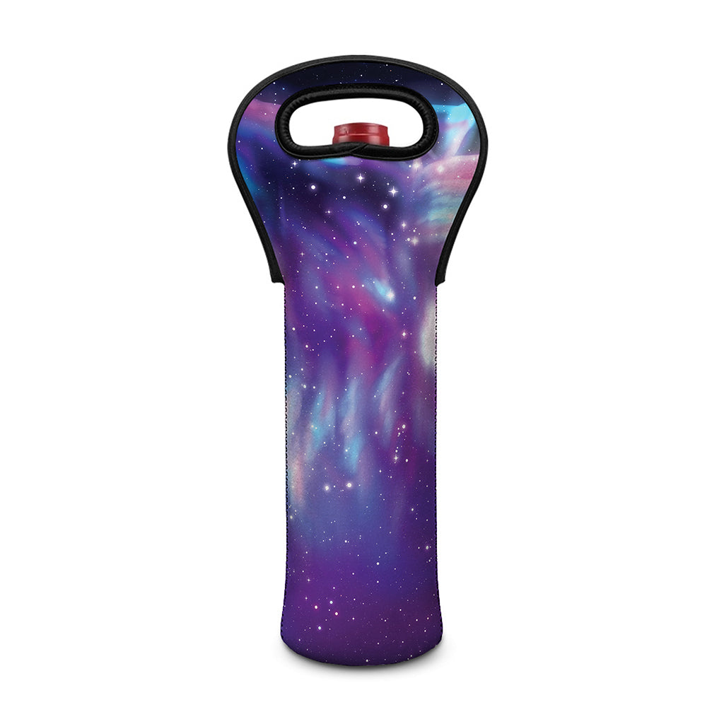 Galaxy Howling Wolf Spirit Print Single Neoprene Wine Tote