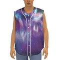 Galaxy Howling Wolf Spirit Print Sleeveless Baseball Jersey