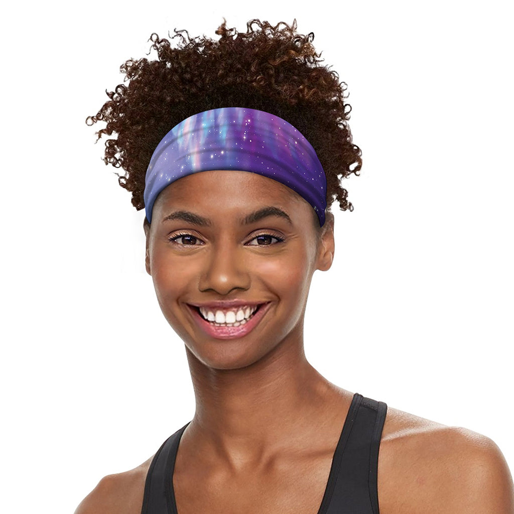 Galaxy Howling Wolf Spirit Print Sports Headband