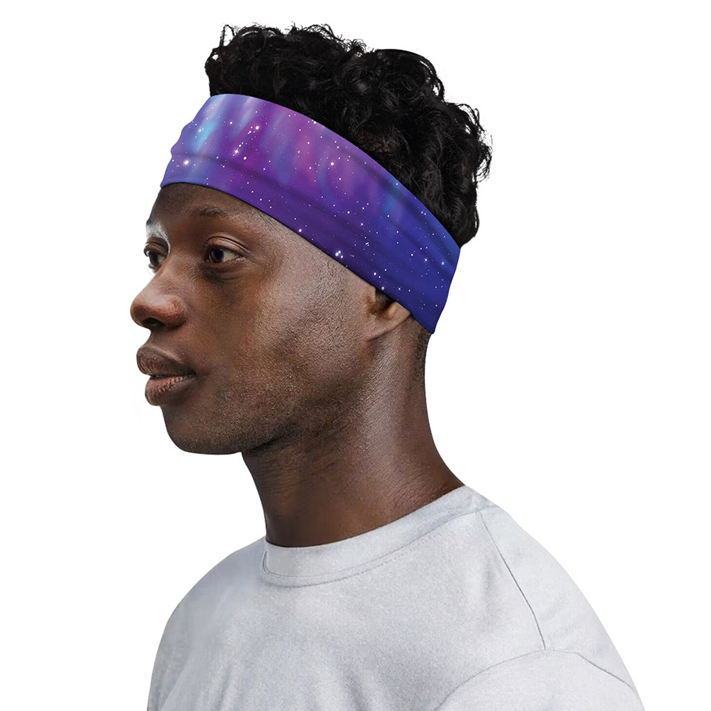 Galaxy Howling Wolf Spirit Print Sports Headband