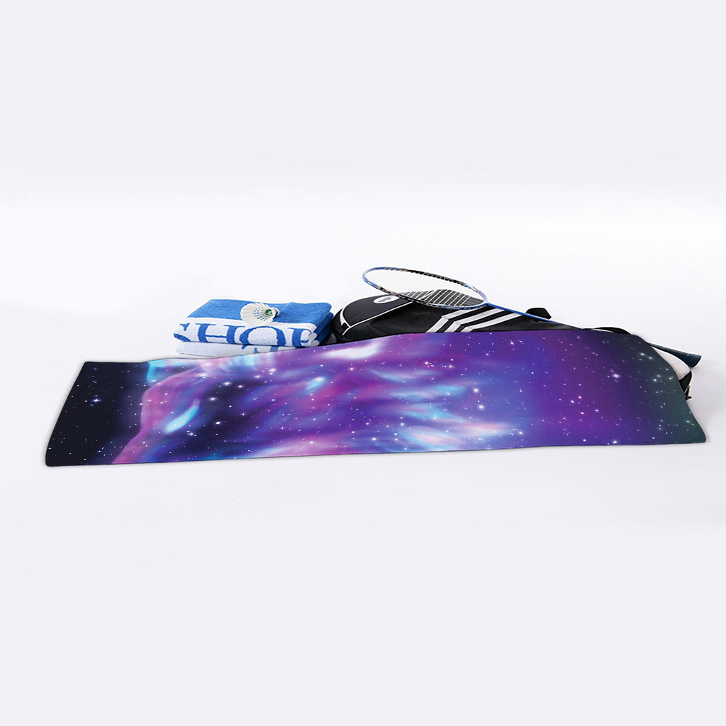 Galaxy Howling Wolf Spirit Print Sports Towel