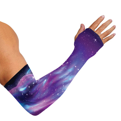 Galaxy Howling Wolf Spirit Print Sun Protection Arm Sleeves