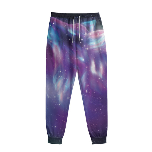 Galaxy Howling Wolf Spirit Print Sweatpants
