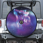 Galaxy Howling Wolf Spirit Print Tire Cover With Camera Hole