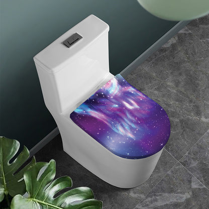 Galaxy Howling Wolf Spirit Print Toilet Lid Cover