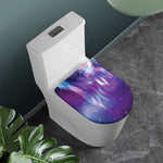 Galaxy Howling Wolf Spirit Print Toilet Lid Cover