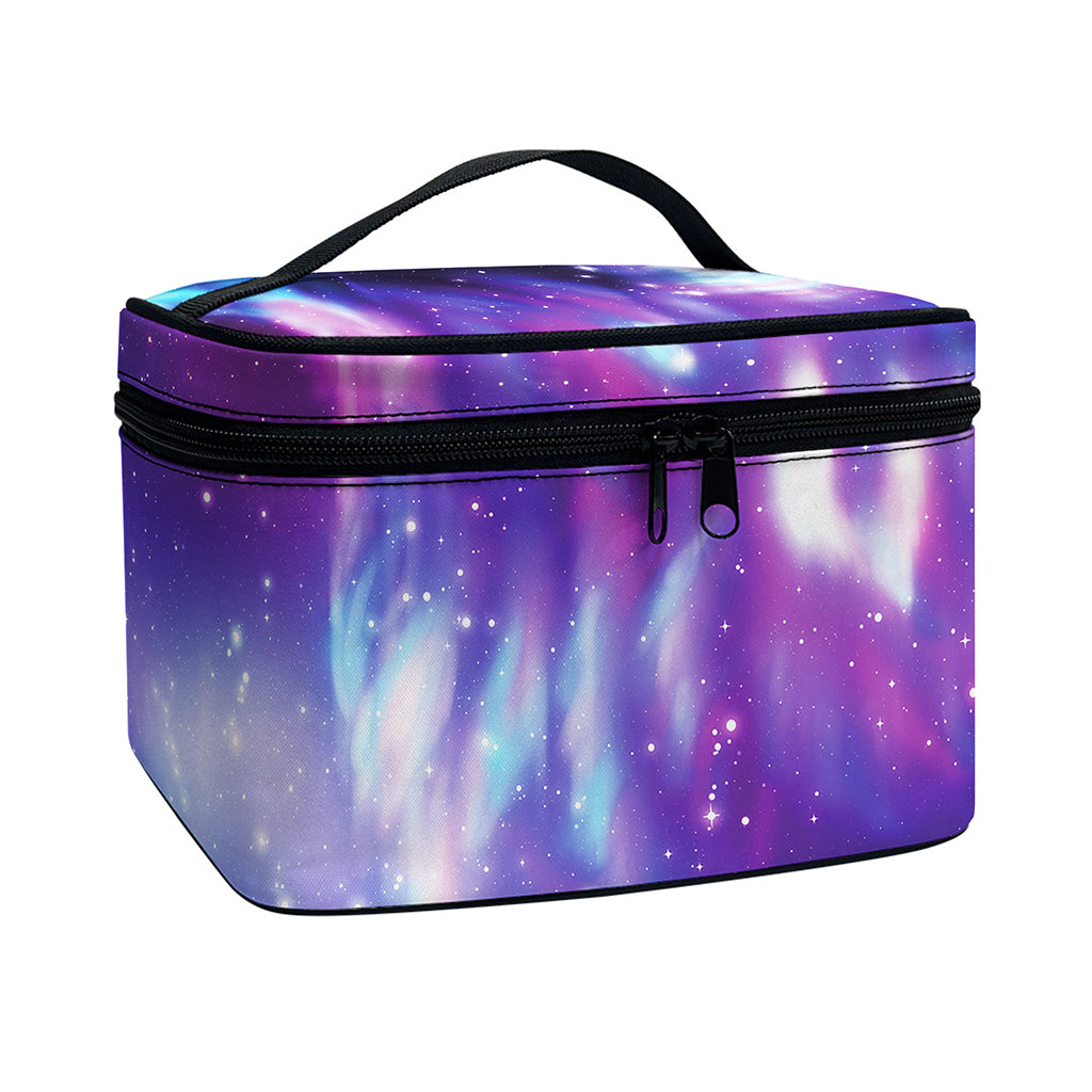 Galaxy Howling Wolf Spirit Print Travel Makeup Bag