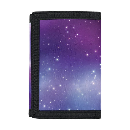Galaxy Howling Wolf Spirit Print Trifold Wallet