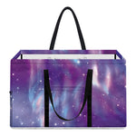 Galaxy Howling Wolf Spirit Print Utility Tote Bag