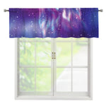 Galaxy Howling Wolf Spirit Print Window Valance