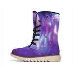Galaxy Howling Wolf Spirit Print Winter Boots
