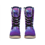 Galaxy Howling Wolf Spirit Print Winter Boots