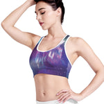Galaxy Howling Wolf Spirit Print Women's Sports Bra