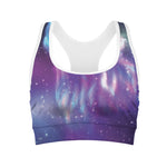 Galaxy Howling Wolf Spirit Print Women's Sports Bra