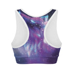 Galaxy Howling Wolf Spirit Print Women's Sports Bra