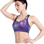 Galaxy Howling Wolf Spirit Print Women's Sports Bra
