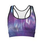 Galaxy Howling Wolf Spirit Print Women's Sports Bra