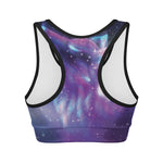 Galaxy Howling Wolf Spirit Print Women's Sports Bra