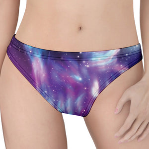 Galaxy Howling Wolf Spirit Print Women's Thong