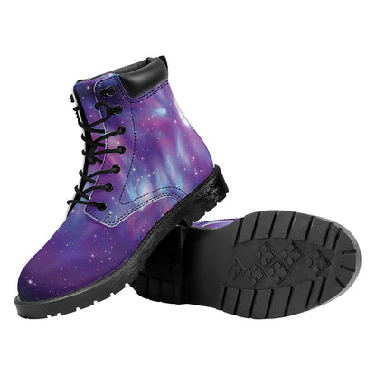 Galaxy Howling Wolf Spirit Print Work Boots