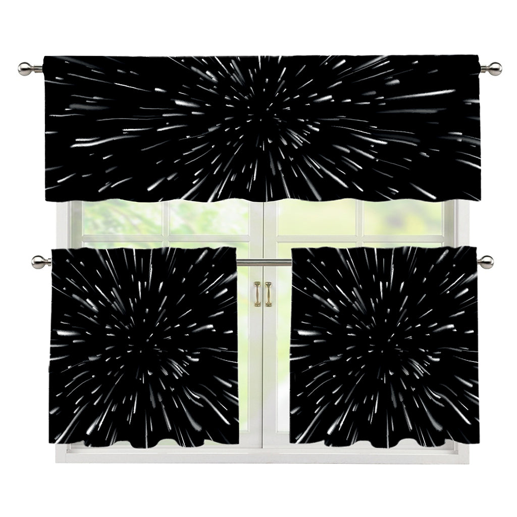 Galaxy Hyperspace Print 3 Piece Kitchen Curtains