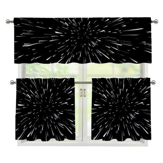 Galaxy Hyperspace Print 3 Piece Kitchen Curtains
