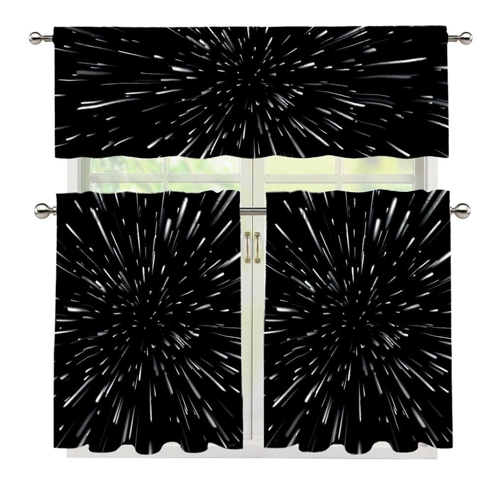 Galaxy Hyperspace Print 3 Piece Kitchen Curtains