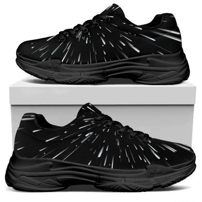 Galaxy Hyperspace Print Black Chunky Shoes