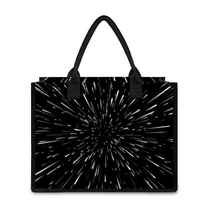Galaxy Hyperspace Print Canvas Tote Bag