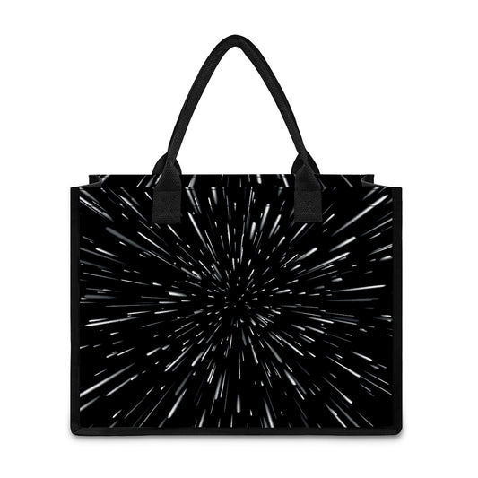 Galaxy Hyperspace Print Canvas Tote Bag
